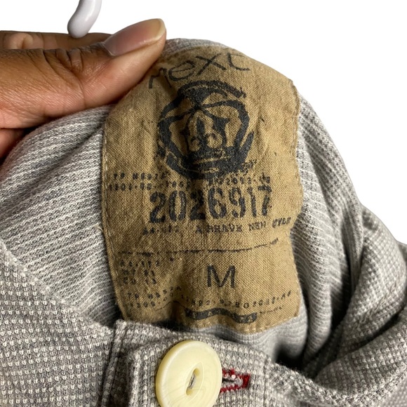 Next Men's Light Gray Henley 100% Cotton Sweatshirt Hoodie - Picture 5 of 7